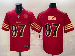 (Logo 6) San Francisco 49ers 5 Generations Red #97 NFL Jersey-0840