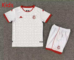 26-27 Tunisia Away White Kids/Youth Soccer Uniform-4714