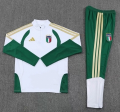 26-27 Italy White Thailand Soccer Tracksuit-2315