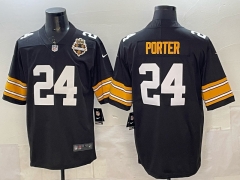 (Logo 7) Pittsburgh Steelers Black #24 NFL Jersey-0840