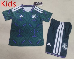2026 World Cup Saudi Arabia Home Green Kids/Youth Soccer Uniform-507