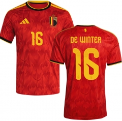 (S-4XL) 2026 World Cup Belgium Home Red (DE WINTER #16) Thailand Soccer Jersey AAA