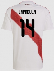 (S-4XL) 26-27 Peru Home White (Lapadula  #14) Thailand Soccer Jersey AAA-8025