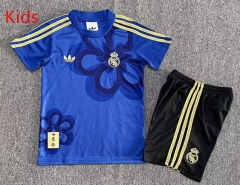 25-26 Commemorative Edition Real Madrid Blue Kids/Youth Soccer Uniform-7809