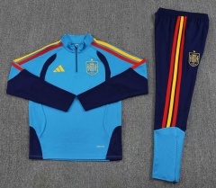 26-27 Spain Light Blue Thailand Soccer Tracksuit-2315