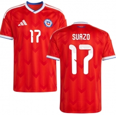 (S-4XL) 2026 World Cup Chile Home Red (SUAZO #17) Thailand Soccer Jersey AAA-512