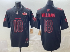 (Logo 2) Chicago Bears 4 Generations Black #18 NFL Jersey-0840