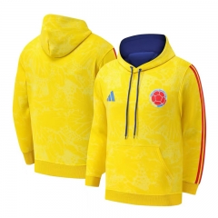25-26 Colombia Yellow Thailand Soccer Tracksuit Top With Hat-9812