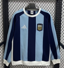 (M-4XL)25-26 Argentina Blue&Black Thailand Soccer Tracksuit-7209