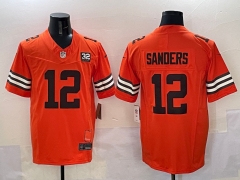(Logo 1) Retro Version Cleveland Browns 3 Generations Orange #12 NFL Jersey-0840