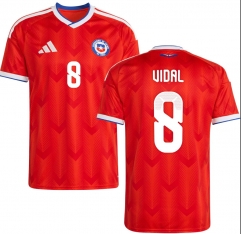 (S-4XL) 2026 World Cup Chile Home Red (VIDAL #8) Thailand Soccer Jersey AAA-512