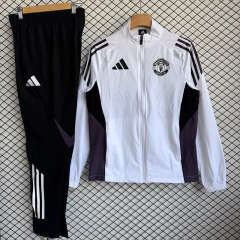 25-26 Manchester United White Thailand Soccer Coat Uniform-2315