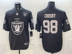 (Logo 1) Las Vegas Raiders Black #98 NFL Jersey-0840