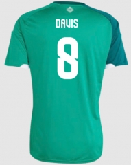 (S-4XL) 26-27 Northern Ireland Home Green (Davis  #8) Thailand Soccer Jersey AAA-4506