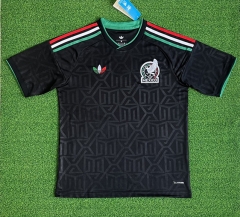 (S-4XL) 26-27 Mexico 2nd Away Black Thailand Soccer Jersey AAA-403