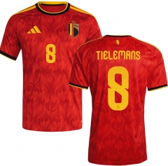(S-4XL) 2026 World Cup Belgium Home Red (TIELEMANS #8) Thailand Soccer Jersey AAA