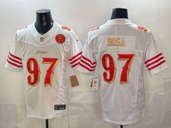 (Logo 5) San Francisco 49ers 5 Generations White #97 NFL Jersey-0840