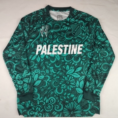 (S-4XL) 2025-2026 Special English Version Palestine Green LS Thailand Soccer Jersey AAA-2038