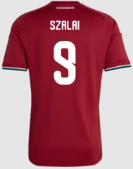 (S-4XL) 26-27 Hungary Home Red (Szalai #9) Thailand Soccer Jersey AAA-512