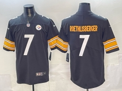 (Logo 1) Pittsburgh Steelers Black #7 NFL Jersey-0840