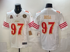 (Logo 3) San Francisco 49ers 5 Generations White #97 NFL Jersey-0840