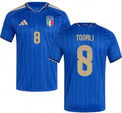 (S-4XL) 26-27 Italy Home Blue (TONALI #8) Thailand Soccer Jersey AAA