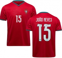 (S-4XL) 2026 World Cup Portugal Home Red (João Neves #15) Thailand Soccer Jersey AAA