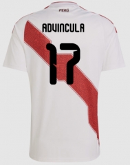 (S-4XL) 26-27 Peru Home White (Advincula  #17) Thailand Soccer Jersey AAA-8025