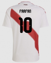 (S-4XL) 26-27 Peru Home White (Farfan  #10) Thailand Soccer Jersey AAA-8025