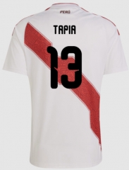 (S-4XL) 26-27 Peru Home White (Tapia  #13) Thailand Soccer Jersey AAA-8025