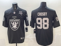 (Logo 4) Las Vegas Raiders Black #98 NFL Jersey-0840