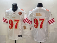 (Logo 4) San Francisco 49ers 5 Generations White #97 NFL Jersey-0840