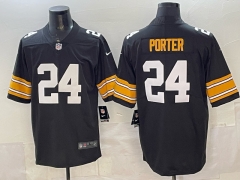(Logo 6) Pittsburgh Steelers Black #24 NFL Jersey-0840