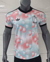 (S-4XL) 2026 World Cup Belgium Away Pink&Blue Thailand Soccer Jersey AAA