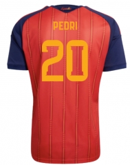 (S-4XL) 26-27 Spain Home Red (Pedri #20) Thailand Soccer Jersey AAA