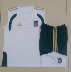 26-27 Italy White Thailand Soccer Vest Tracksuit -815