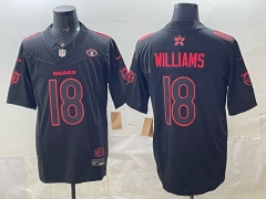 (Logo 1) Chicago Bears 4 Generations Black #18 NFL Jersey-0840