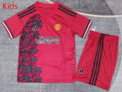 25-26 Special Version Manchester United Red Kids/Youth Soccer Uniform-9484