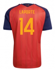 (S-4XL) 26-27 Spain Home Red (Laporte #14) Thailand Soccer Jersey AAA