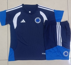 26-27 Cruzeiro EC Royal Blue Short Sleeve Thailand Soccer Tracksuit-815