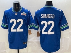 Retro Version Seattle Seahawks 3 Generations Blue #22 NFL Jersey-0840