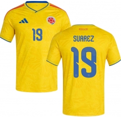 (S-4XL) 26-27 Colombia Home Yellow (SUAREZ #19) Thailand Soccer Jersey AAA-403