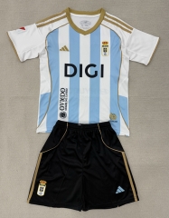 25-26 Real Oviedo 2nd Away Blue&White Soccer Uniform-AY