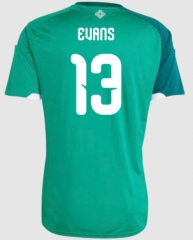 (S-4XL) 26-27 Northern Ireland Home Green (Evans  #13) Thailand Soccer Jersey AAA-4506