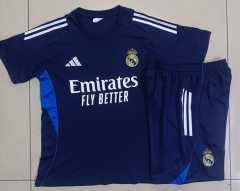 25-26 Real Madrid Royal Blue Short-sleeved Thailand Soccer Tracksuit-815