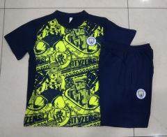2024-2025 Manchester City Green inkjet Short-Sleeve Thailand Soccer Tracksuit-815
