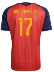 (S-4XL) 26-27 Spain Home Red (Williams  Jr. #17) Thailand Soccer Jersey AAA