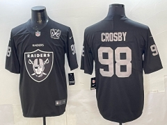 (Logo 2) Las Vegas Raiders Black #98 NFL Jersey-0840