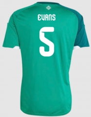 (S-4XL) 26-27 Northern Ireland Home Green (Evans   #5) Thailand Soccer Jersey AAA-4506