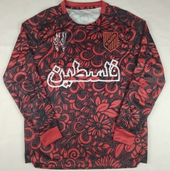 (S-4XL) 2025-2026 Special Arabic Version Palestine Black&Red LS Thailand Soccer Jersey AAA-2038